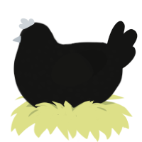 gunmetal, a black chicken with a speckle pattern