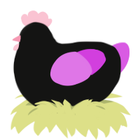Cr0wl3y, a black and orchid chicken