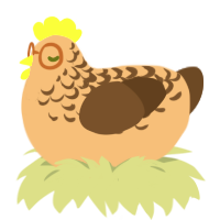 Gaia, a beige and bark chicken with a half-lace pattern