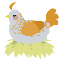 A mist and orange chicken with a half-lace pattern