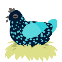 bioluminescent algae, a tumblr and aqua chicken with a speckle pattern