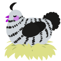 A mist and sable chicken with a bar pattern