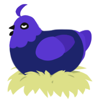A navy and indigo chicken with a head pattern