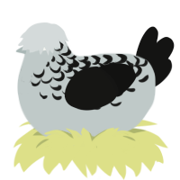 Waffle Maker, a silver and black chicken with a half-lace pattern