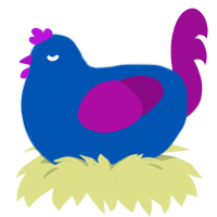 A ultramarine and plum chicken