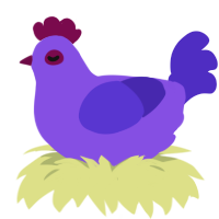A blurple and indigo chicken