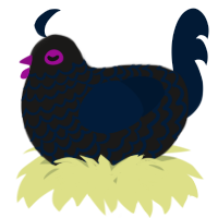 A sable and tumblr chicken with a lace pattern