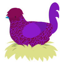 mildred, a wine and violet chicken with a double-lace pattern