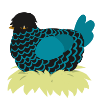 A sable and sea chicken with a lace pattern