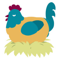 A honey and sea chicken with a head pattern