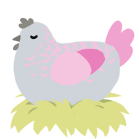 A mist and pink chicken with a half-lace pattern