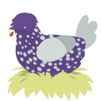 Moldy Grape Jr, a overcast and silver chicken with a speckle pattern
