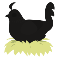 A sable chicken with a neck-speckle pattern