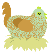mountain dew gold, a gluppy and gold chicken with a double-lace pattern