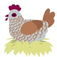 A silver and brown chicken with a lace pattern
