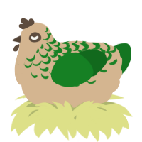 A beige and leaf chicken with a half-lace pattern