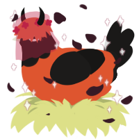 Bronco, a vermilion and sable chicken with a head pattern