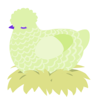 A apple chicken with a lace pattern