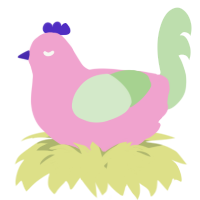 A pink and gluppy chicken