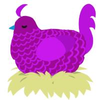 A plum and amethyst chicken with a lace pattern