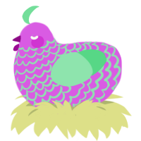 A orchid and spring chicken with a lace pattern