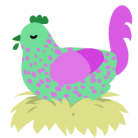 A spring and orchid chicken with a speckle pattern
