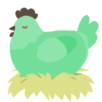 mint chocolate chip, a spring chicken with a head pattern