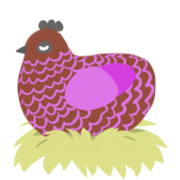 A russet and orchid chicken with a lace pattern