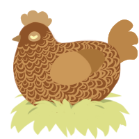 filtered turd, a fuchsia and vermilion chicken with a double-lace pattern
