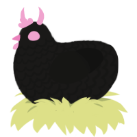 A sable and black chicken with a lace pattern