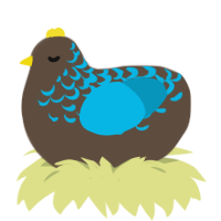 blue turd, a bark and cerulean chicken with a half-lace pattern