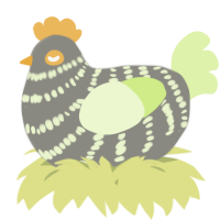 A ash and apple chicken with a bar pattern