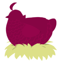 maroon, a maroon chicken with a lace pattern