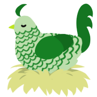 A gluppy and leaf chicken with a lace pattern