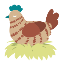 A beige and russet chicken with a bar pattern