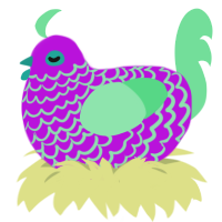 Hi Chew, a amethyst and spring chicken with a lace pattern