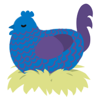 A sapphire and overcast chicken with a lace pattern