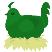 A leaf chicken with a head pattern