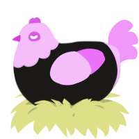 A sable and lavender chicken with a head pattern