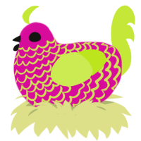 Pitahaya, a fuchsia and lime chicken with a lace pattern