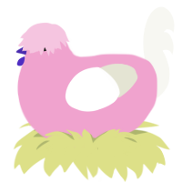 Hydrangea, a pink and white chicken