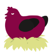 A maroon and sable chicken