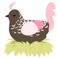 A bark and rose chicken with a half-lace pattern