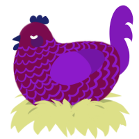 A wine and violet chicken with a lace pattern