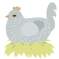 A silver chicken with a lace pattern