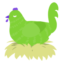 A grass chicken with a bar pattern