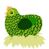 瓜, a blurple and lavender chicken with a lace pattern