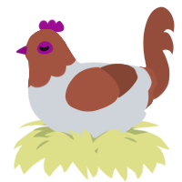 A mist and russet chicken with a head pattern