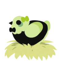 A black and apple chicken with a head pattern