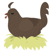 A bark chicken with a lace pattern